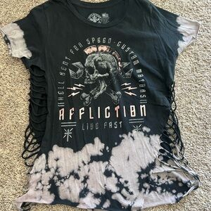 Affliction Black Live Fast Skull Tee